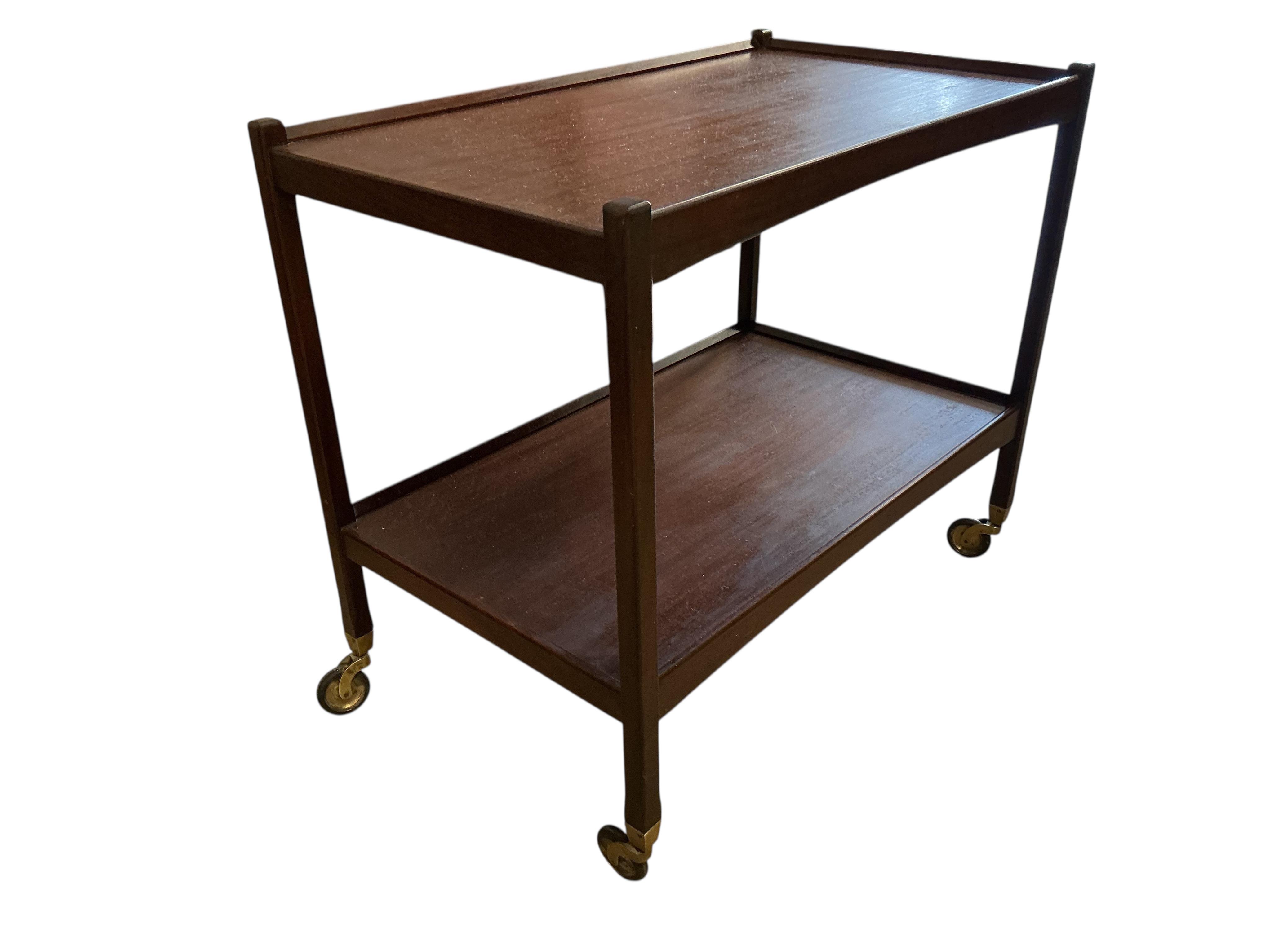 A Younger Ltd. mid century teak two tier tea trolley, width 776cm, depth 46cm, height 66cm